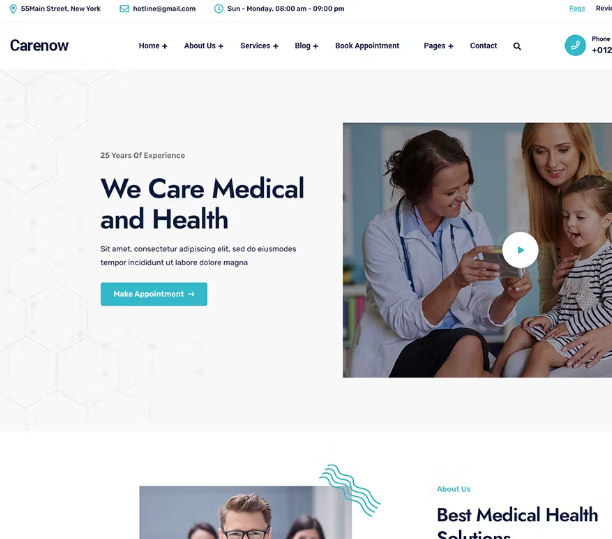 Carenow – WordPress Medikal ve Diş Hekimi Teması