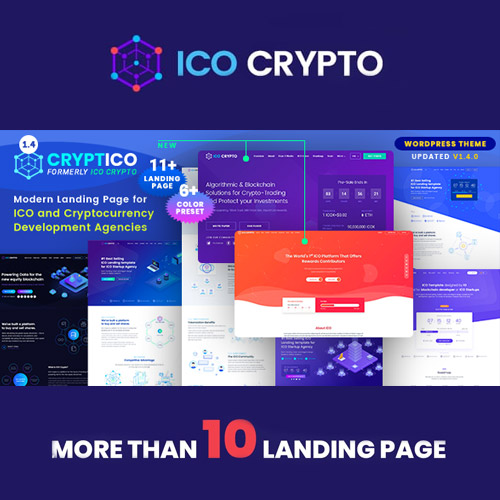 Cryptico – ICO Crypto Landing & Cryptocurrency WordPress Teması