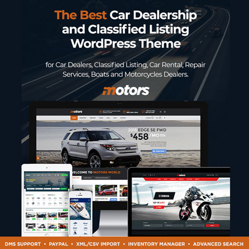 Motors – Otomotiv, Araba Bayiliği, Araba Kiralama, Otomobil, Seri İlanlar, Listeleme WordPress Teması