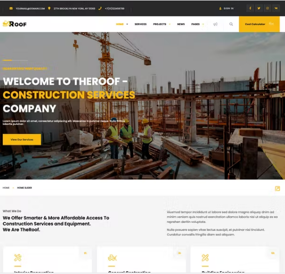 TheRoof – WordPress İnşaat Firması Teması