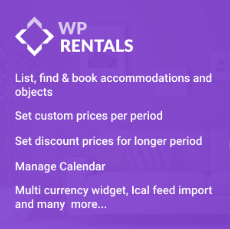 WP Rentals – Rezervasyon & Konaklama WordPress Teması